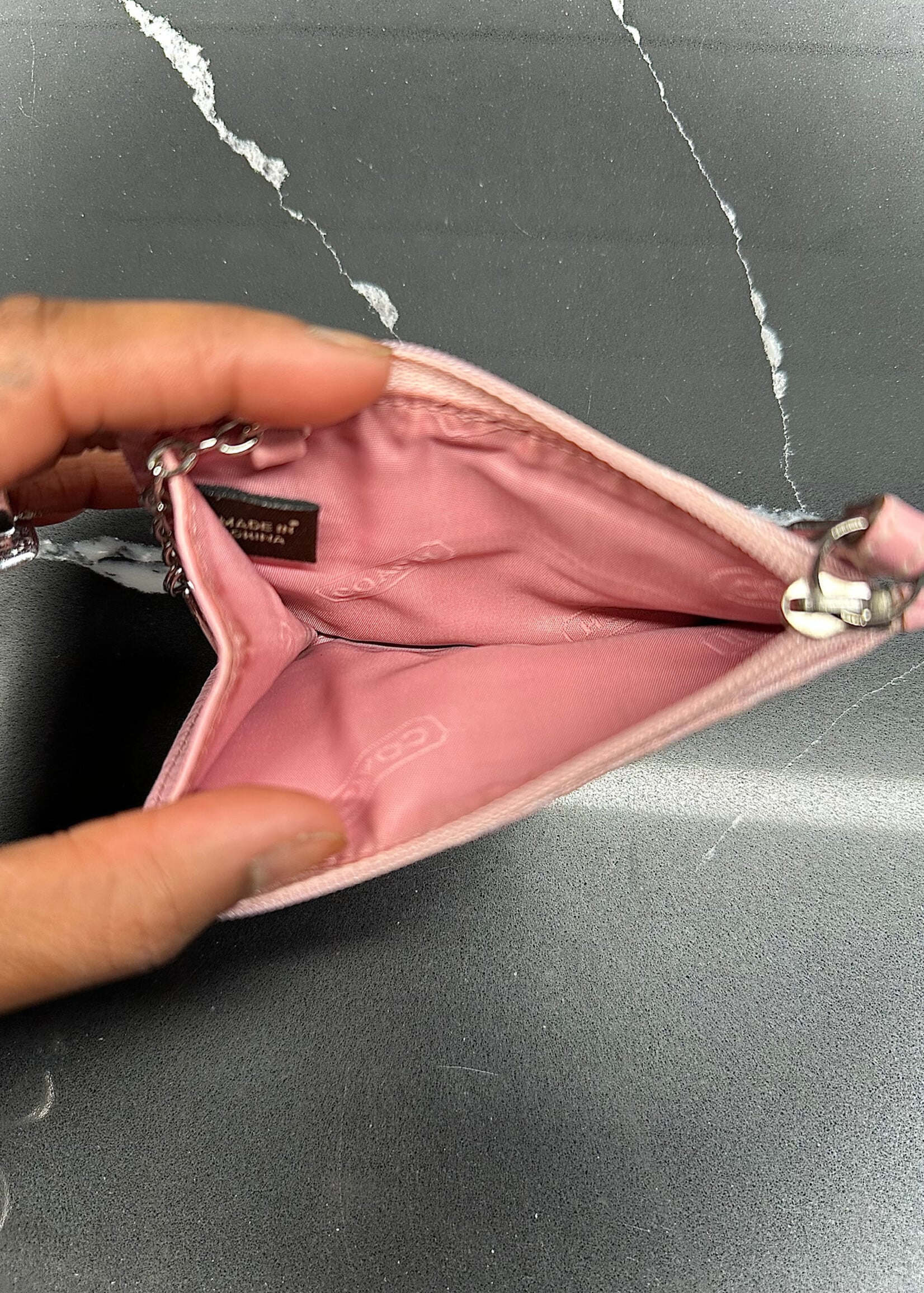 Coach Pink Y2K Monogram Mini Coin Wallet OS
