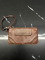 Coach Brown Leather Medium Wristlet Wallet OS