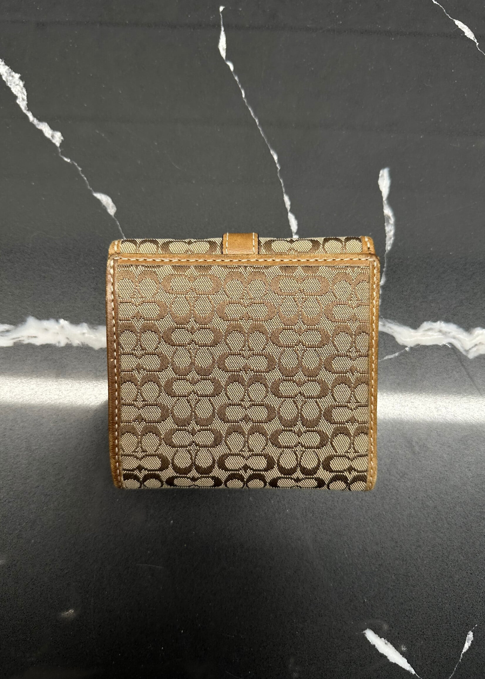 Coach Beige Y2K Monogram Wallet Holder OS