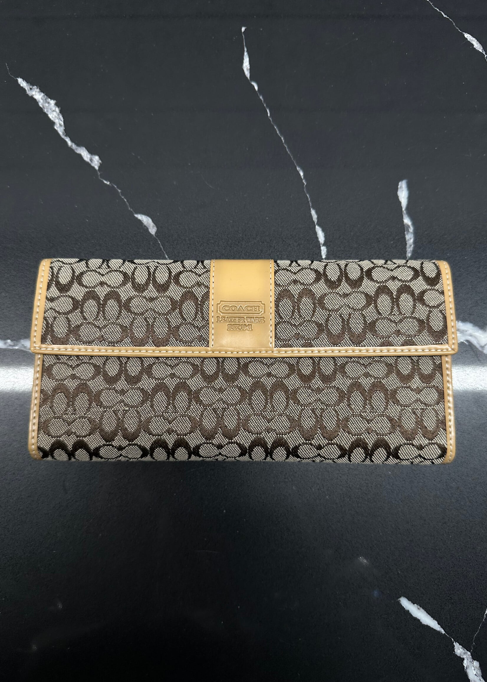 Coach Y2K Brown Monogram Wallet OS