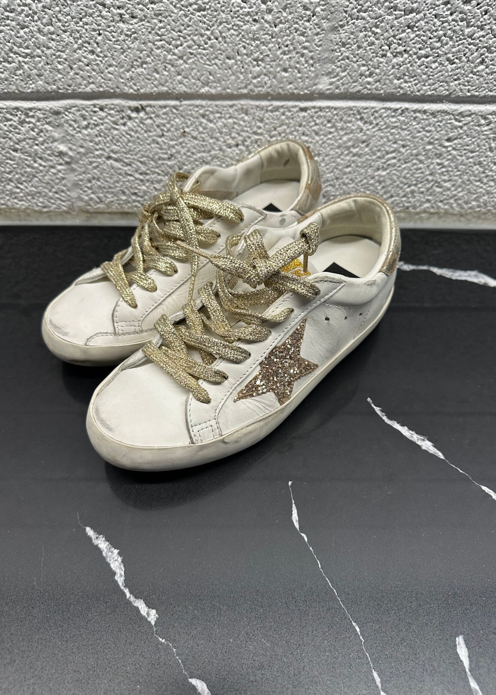 Golden Goose Gold White Low Top Sneaker 35/5