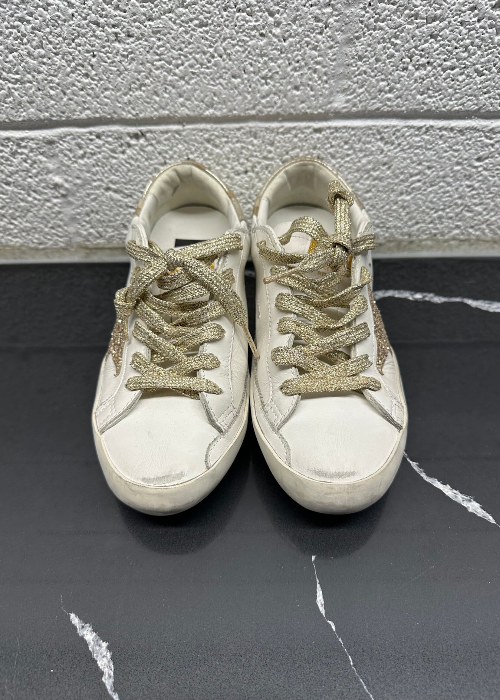 Golden Goose Gold White Low Top Sneaker 35/5