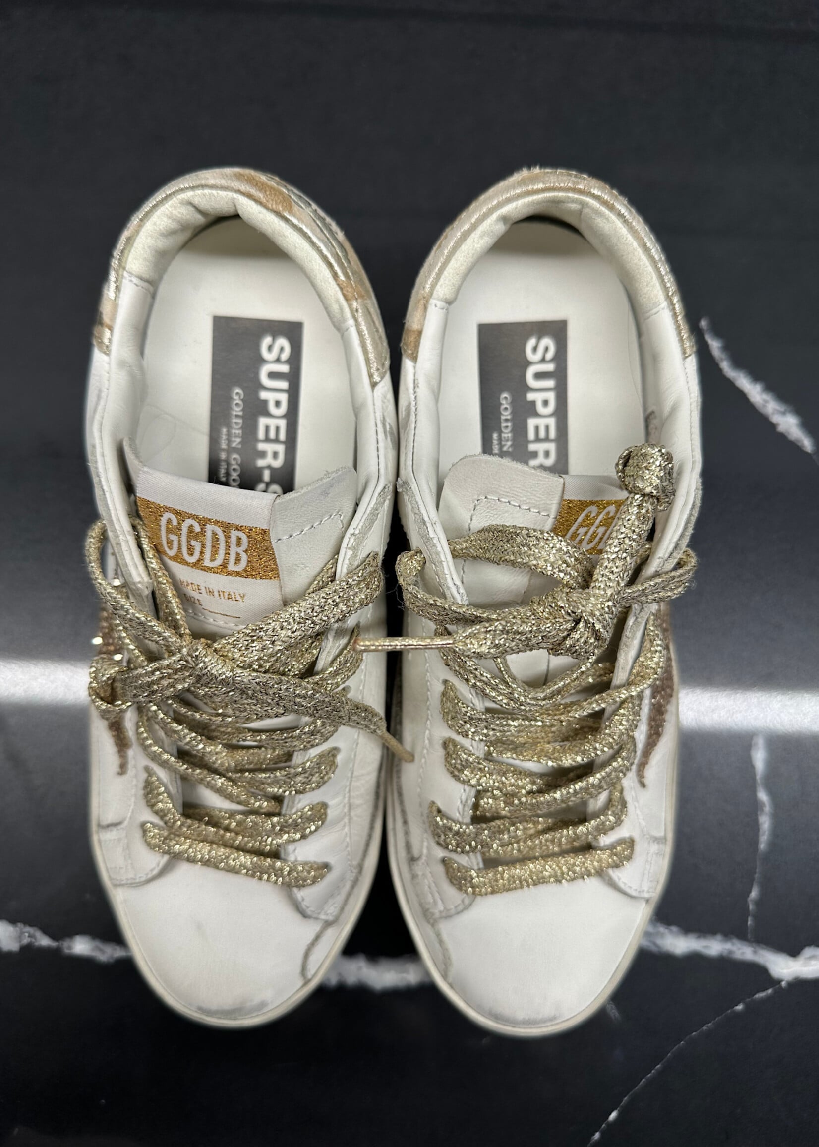 Golden Goose Gold White Low Top Sneaker 35/5