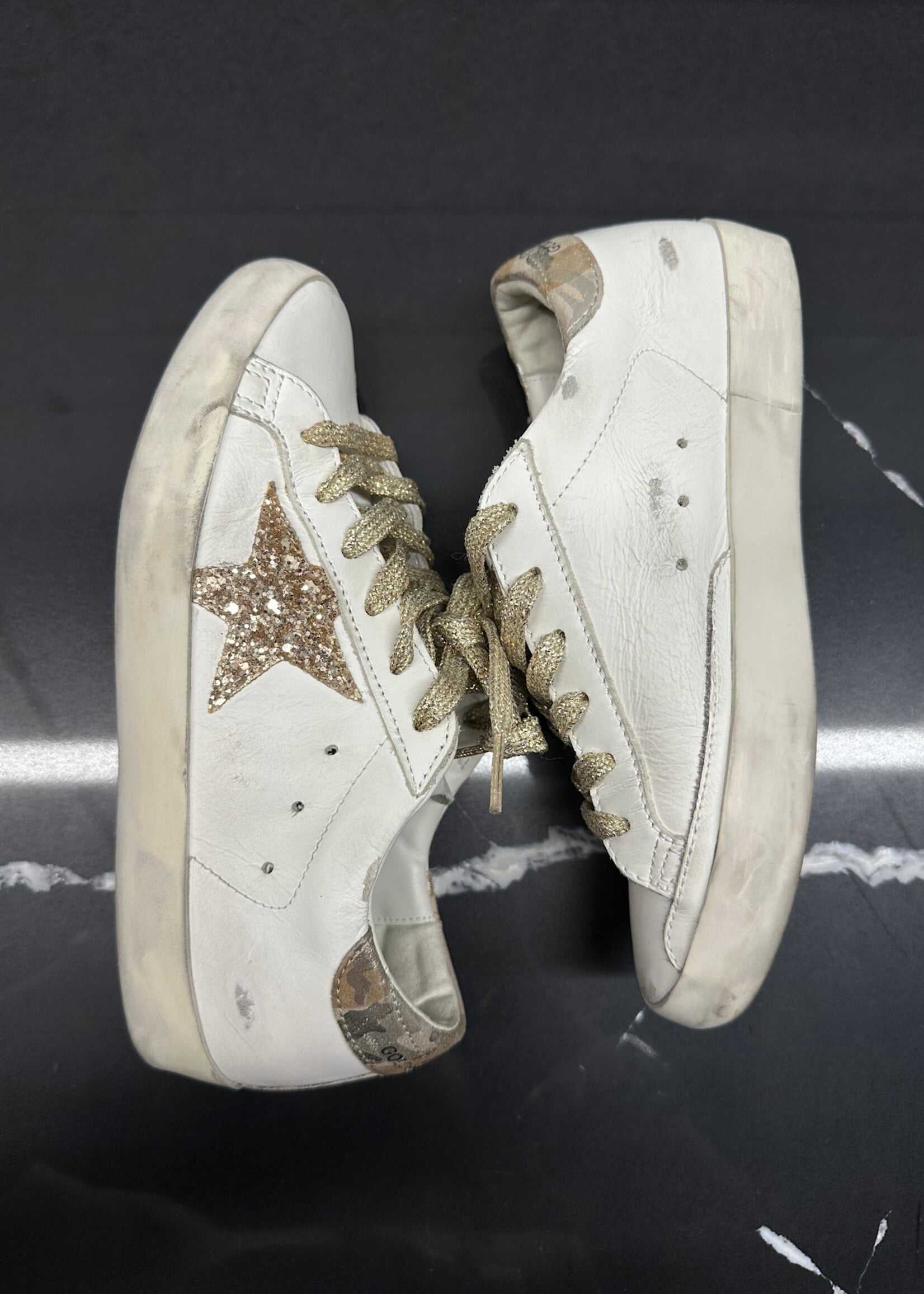 Golden Goose Gold White Low Top Sneaker 35/5
