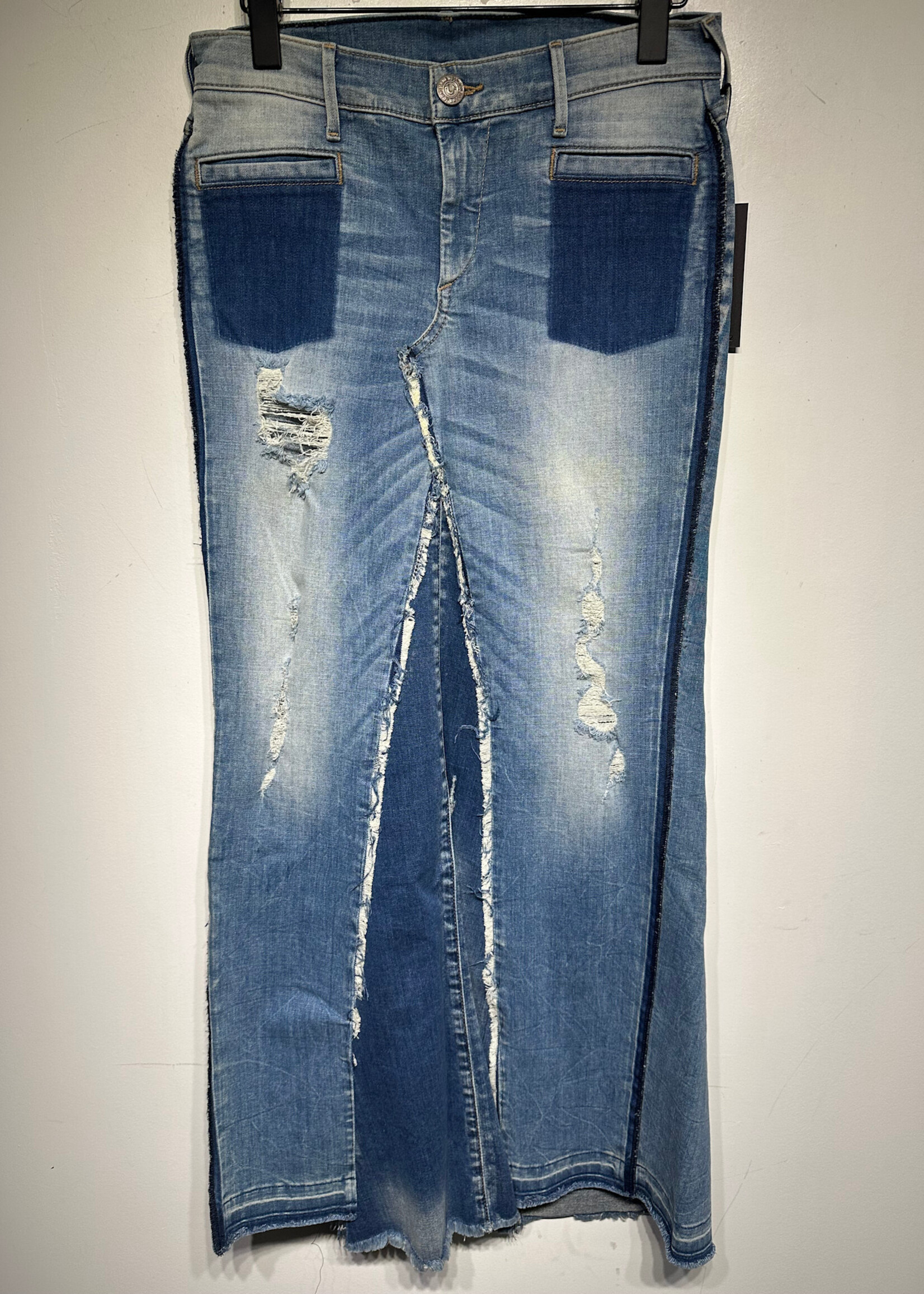 True Religion Patchwork Maxi Denim Skirt 25