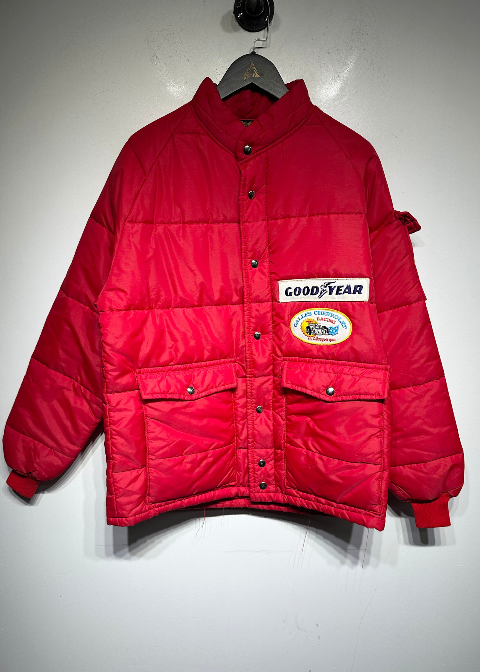 Swingter Goodyear Patch Red Puffer Jacket L AS IS