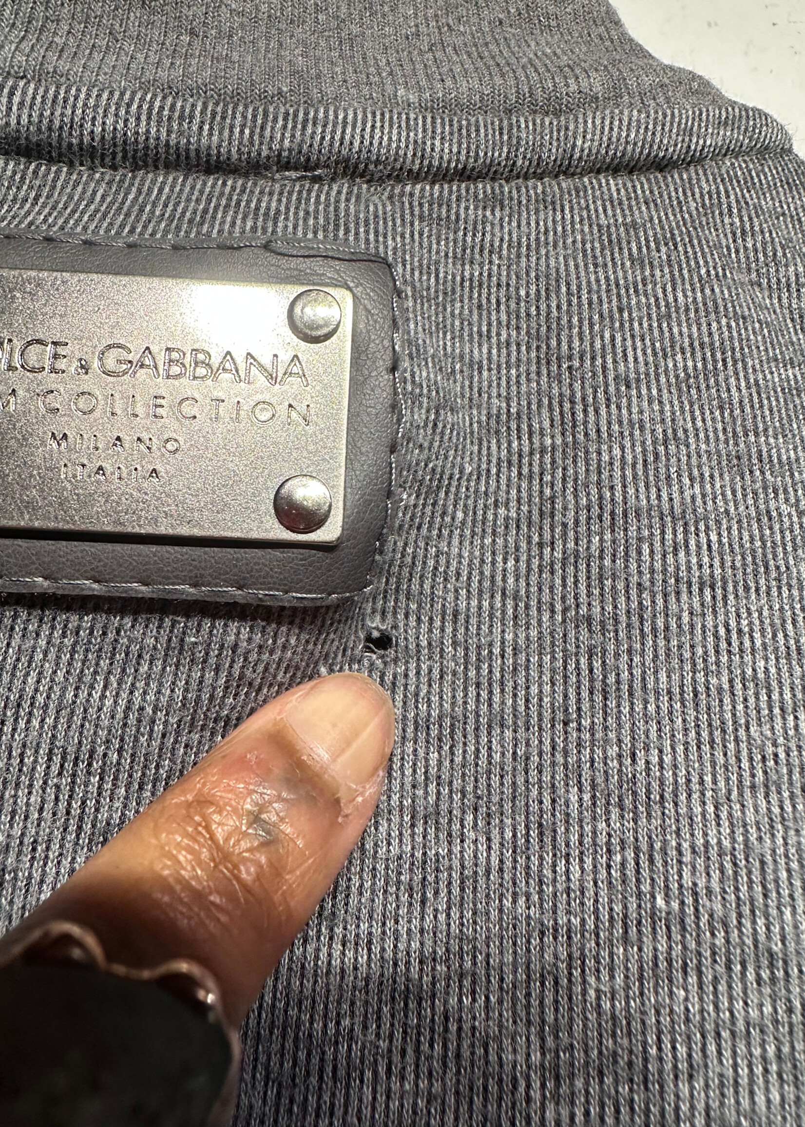 D&G Gray Italia Zip Up Jacket Masc M