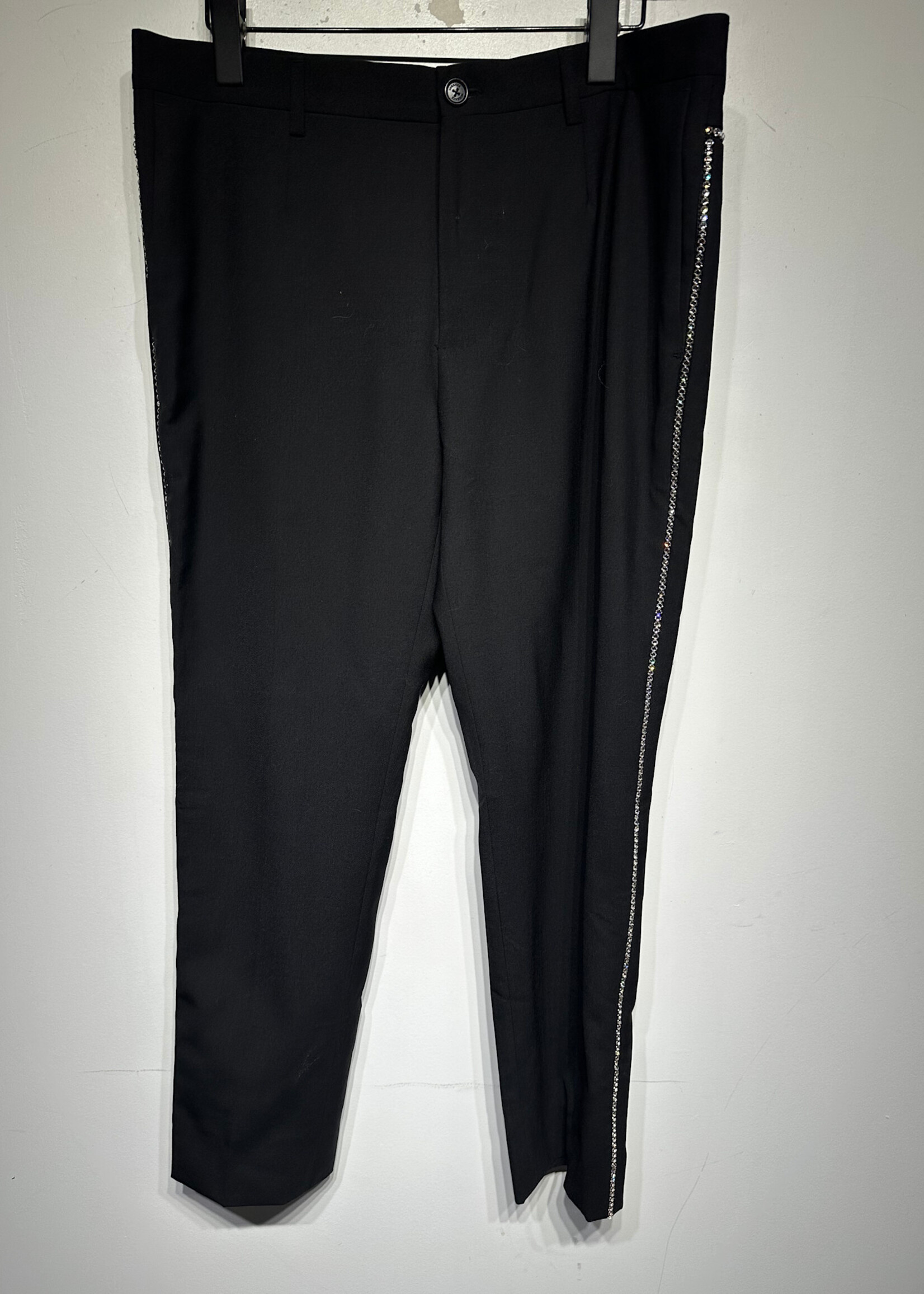 Versace Rhinestone Trim Black Trouser Masc 33