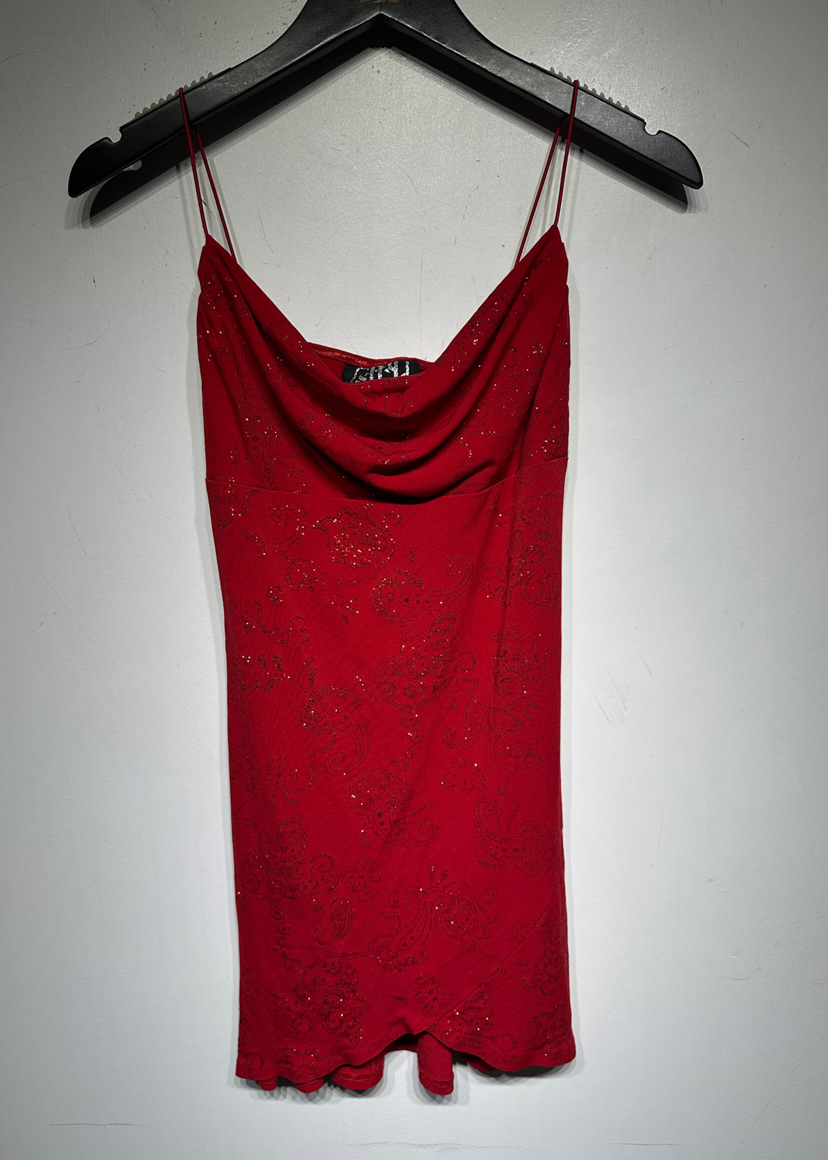 City Triangles Vintage Sparkle Red Mini Dress S