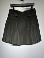 Prada 2000s Green Pleated Wide Leg Shorts 30"