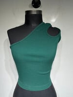 Telfar Green One Shoulder Top L