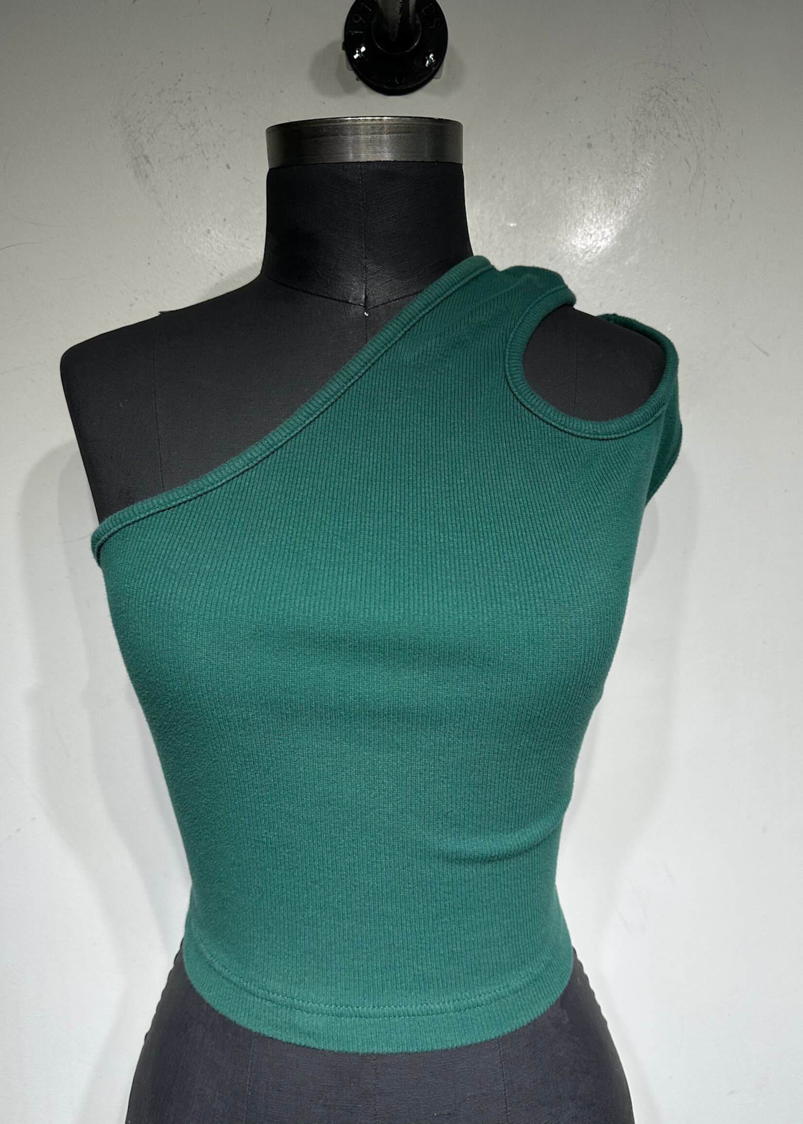 Telfar Green One Shoulder Top L