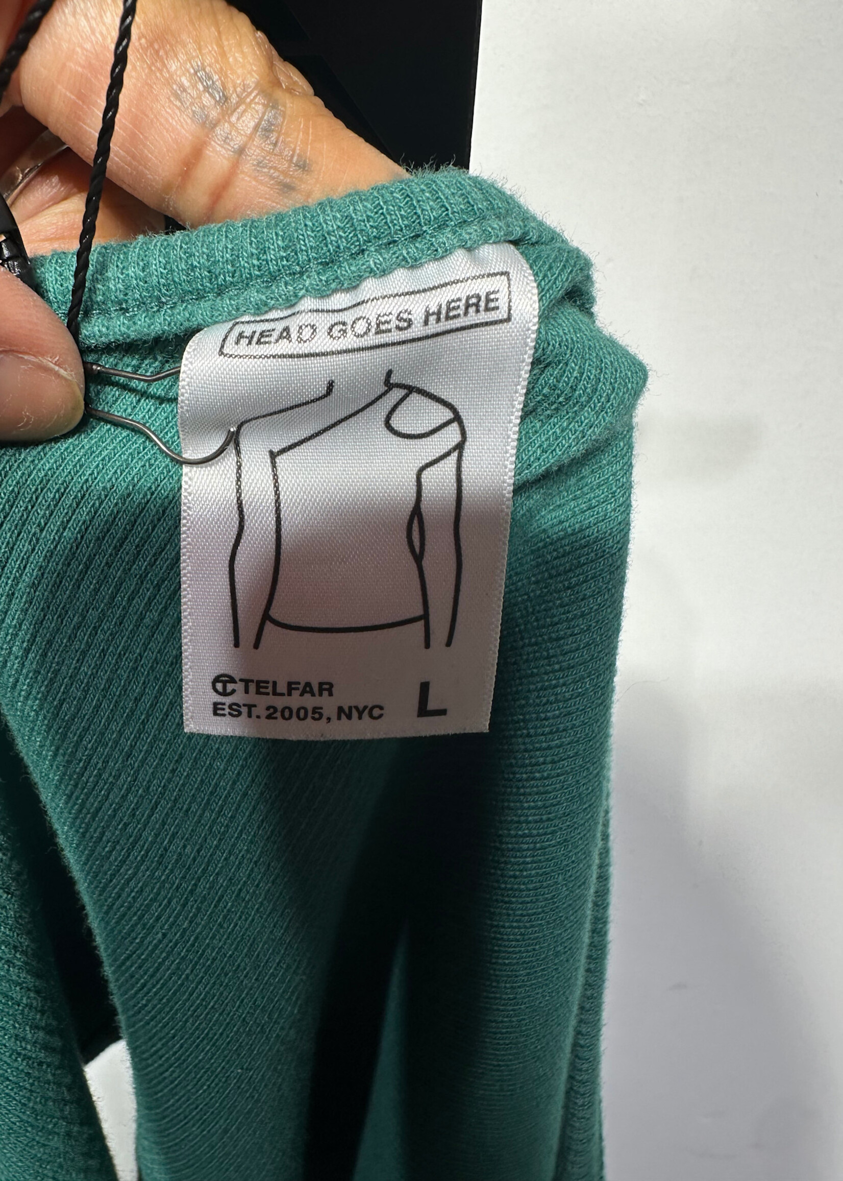 Telfar Green One Shoulder Top L