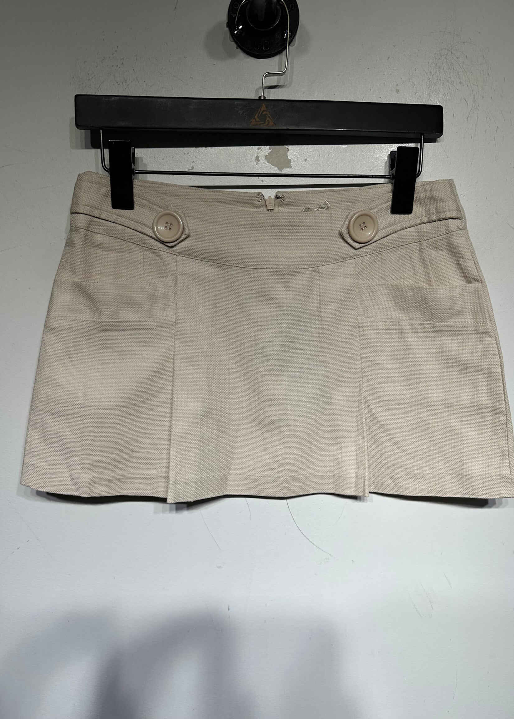 Forever 21 Y2K Tan Pleated Skirt 28 Fem