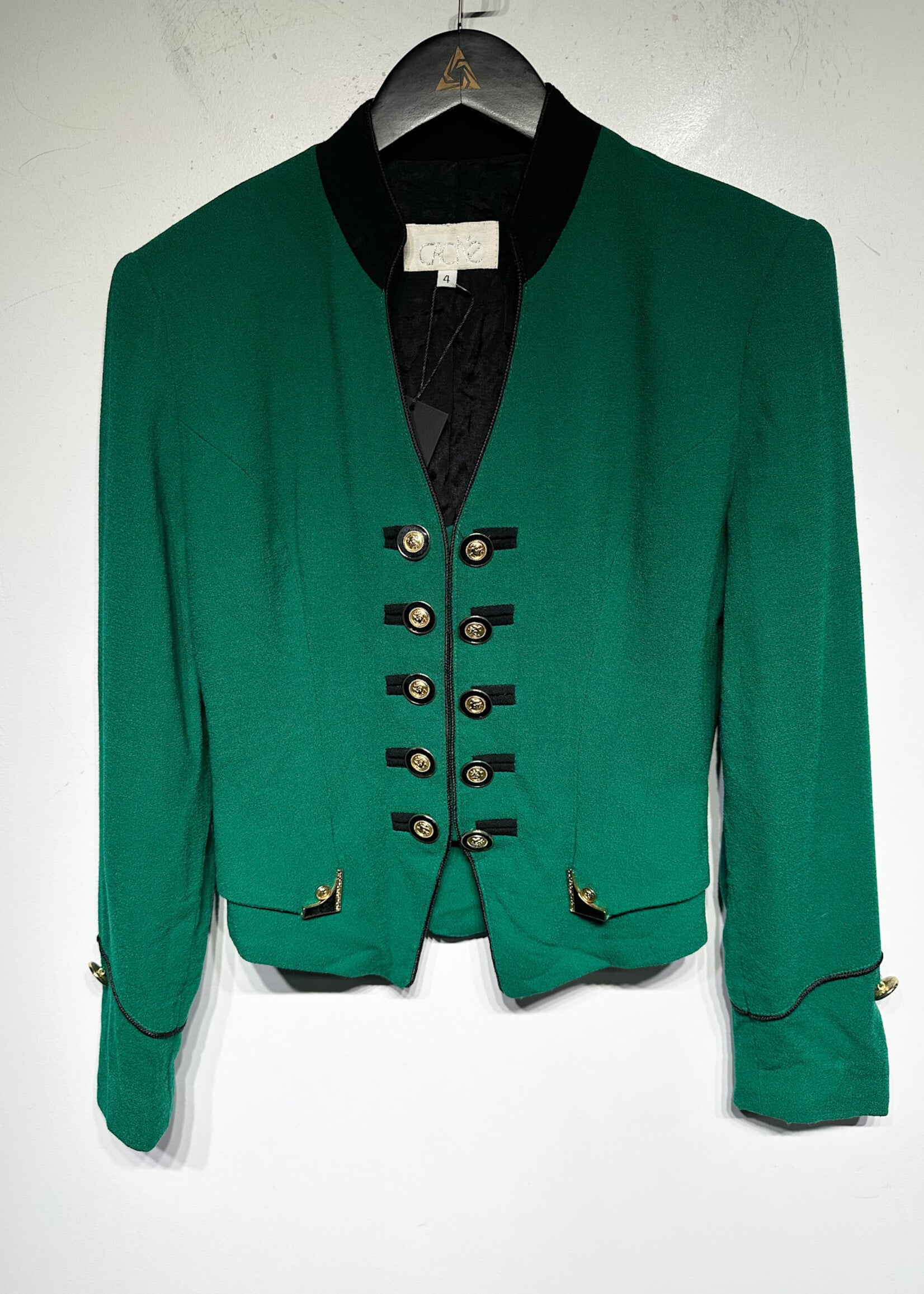 Cache Green Gold Detail Blazer S