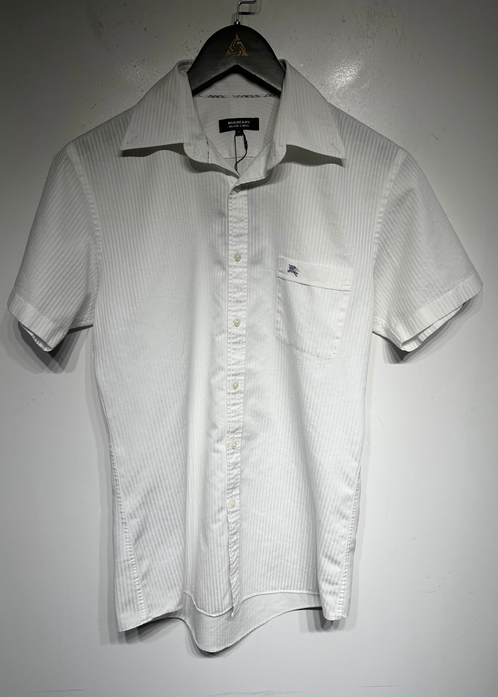 Burberry Black Label White Striped B/U Shirt M