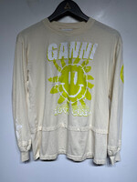 Ganni Love Club White L/S Tee Fem S