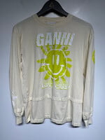 Ganni Love Club White L/S Tee S