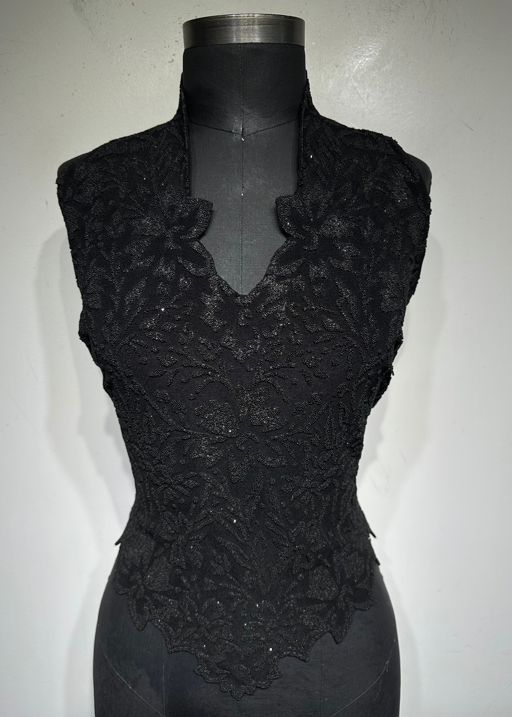 No Label Vintage Beaded Floral Halter Top M/L