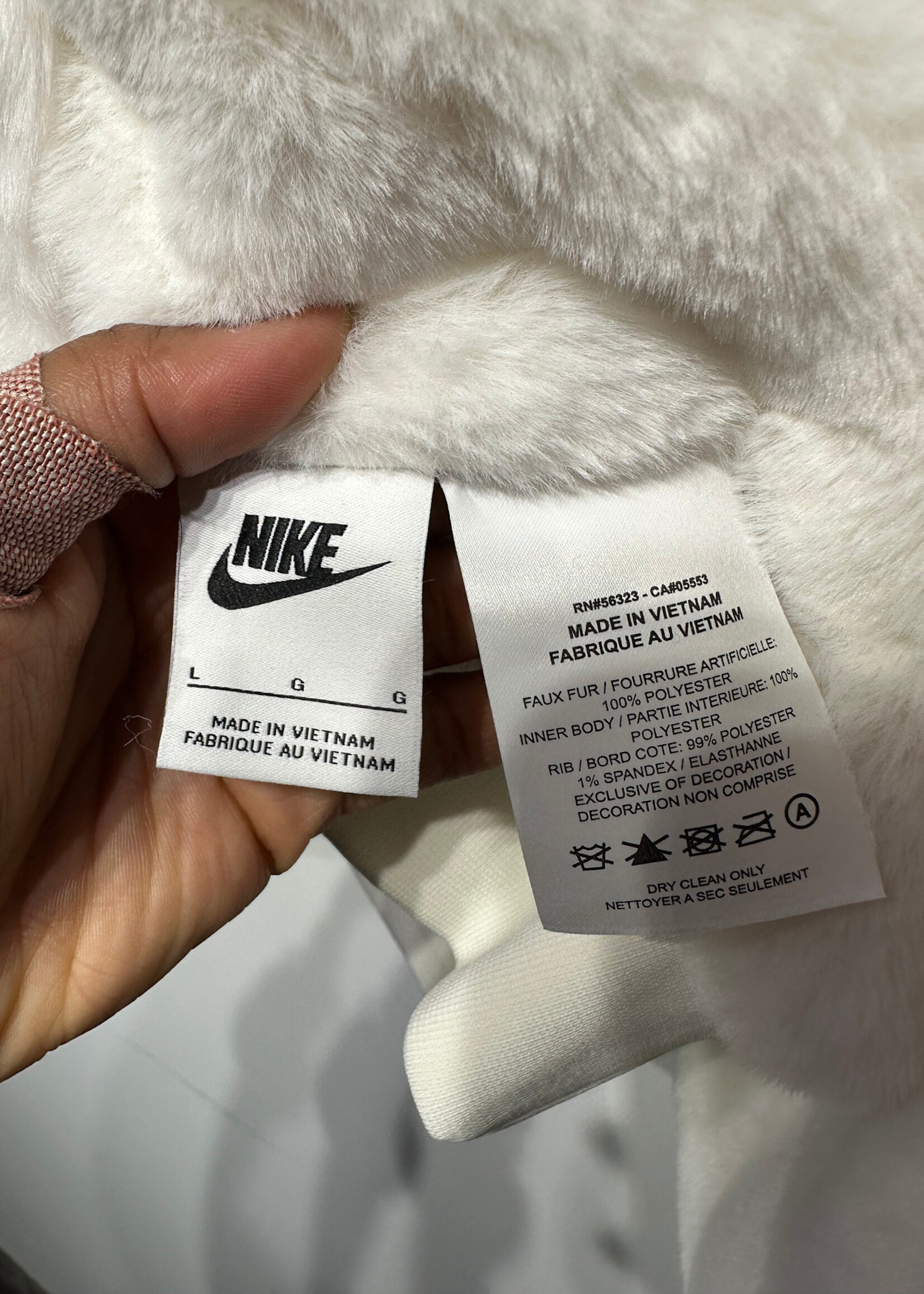 Nike Reversible White Bomber Jacket Fem Large