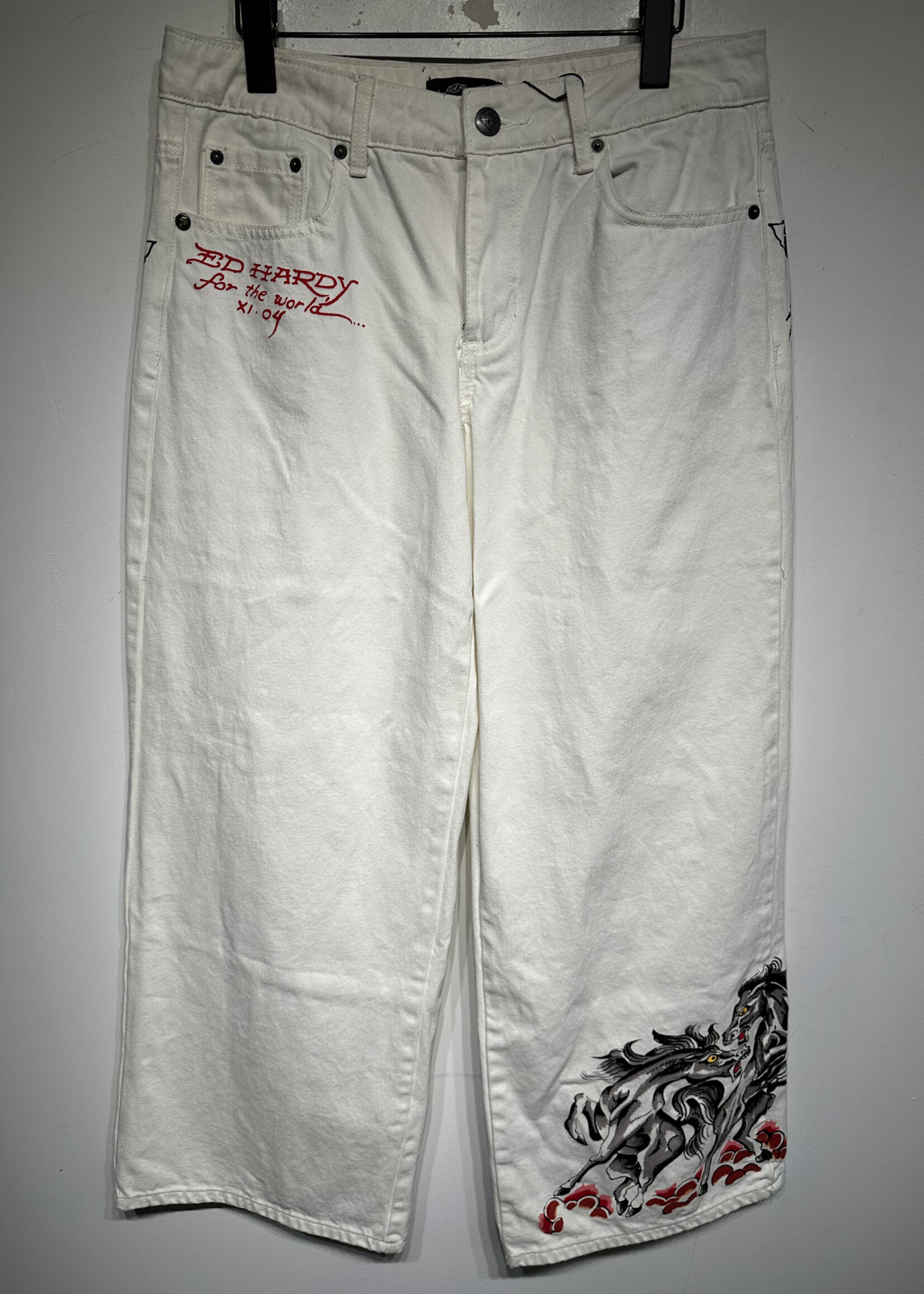 Ed Hardy White Back Logo Baggy Pant Masc 30