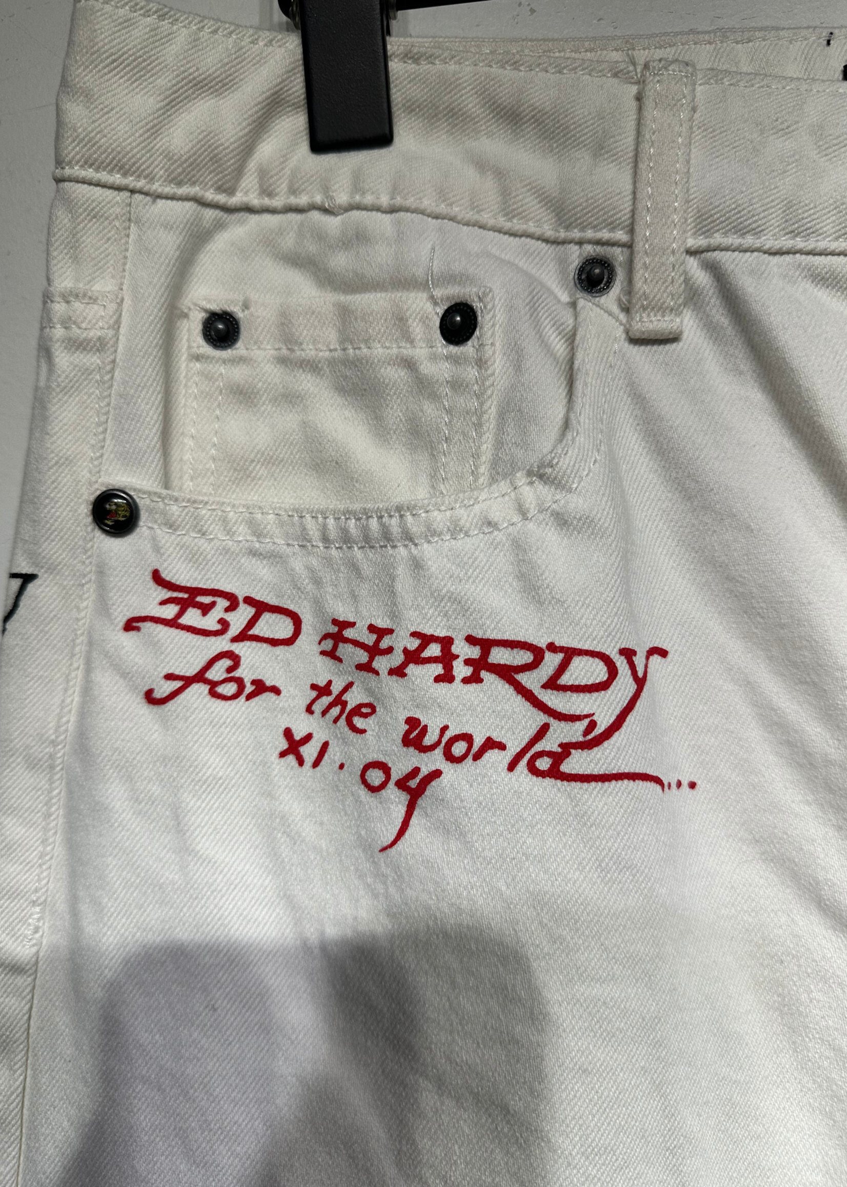 Ed Hardy White Back Logo Baggy Pant Masc 30