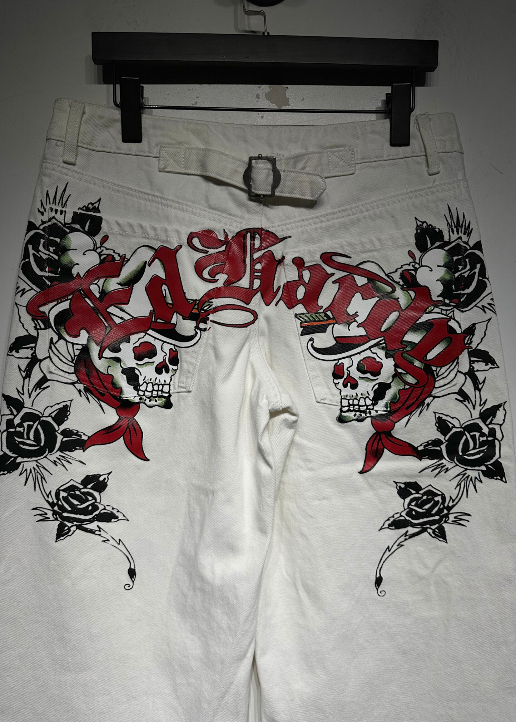 Ed Hardy White Back Logo Baggy Pant Masc 30