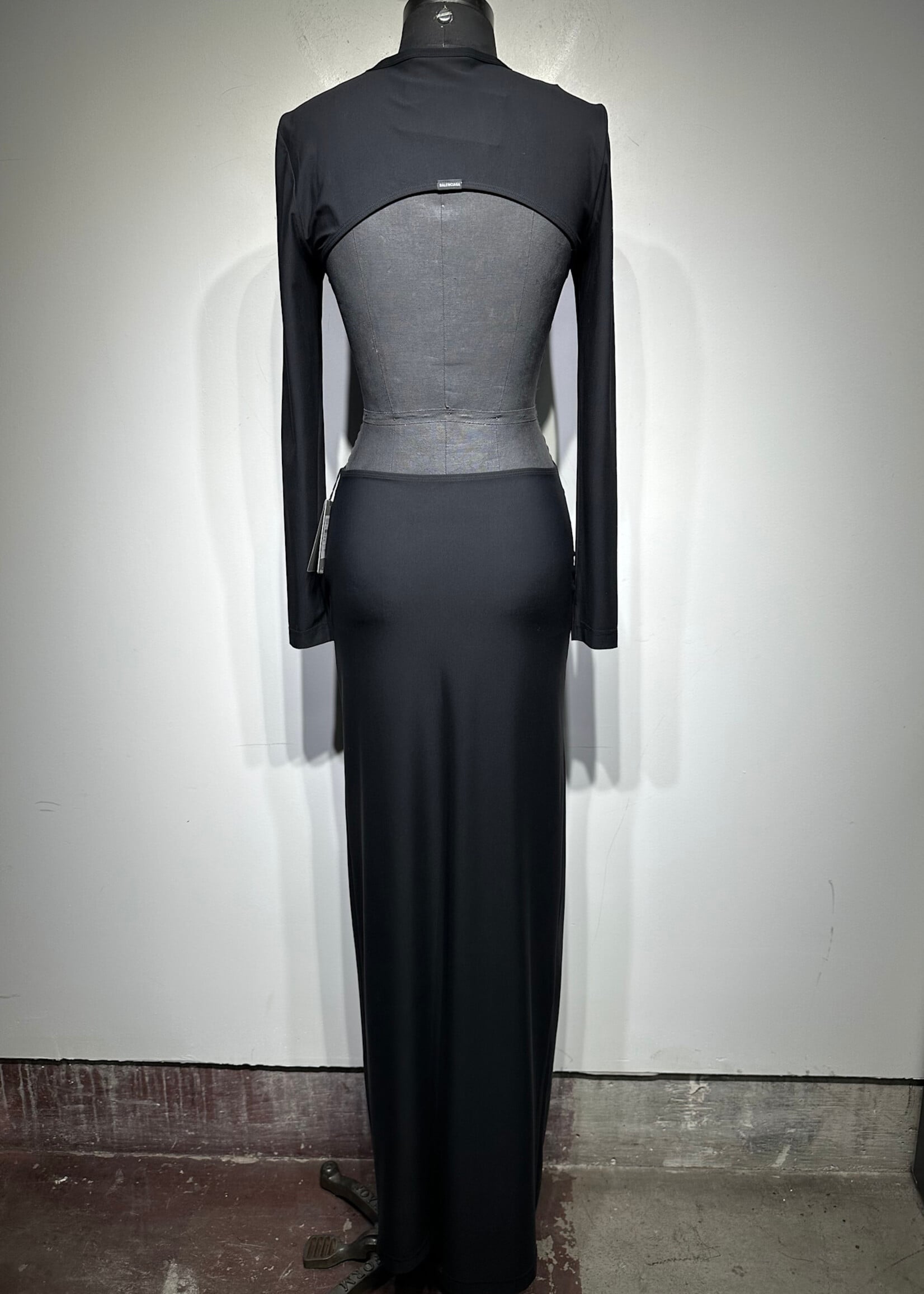 Balenciaga Open Back LS Maxi Dress L