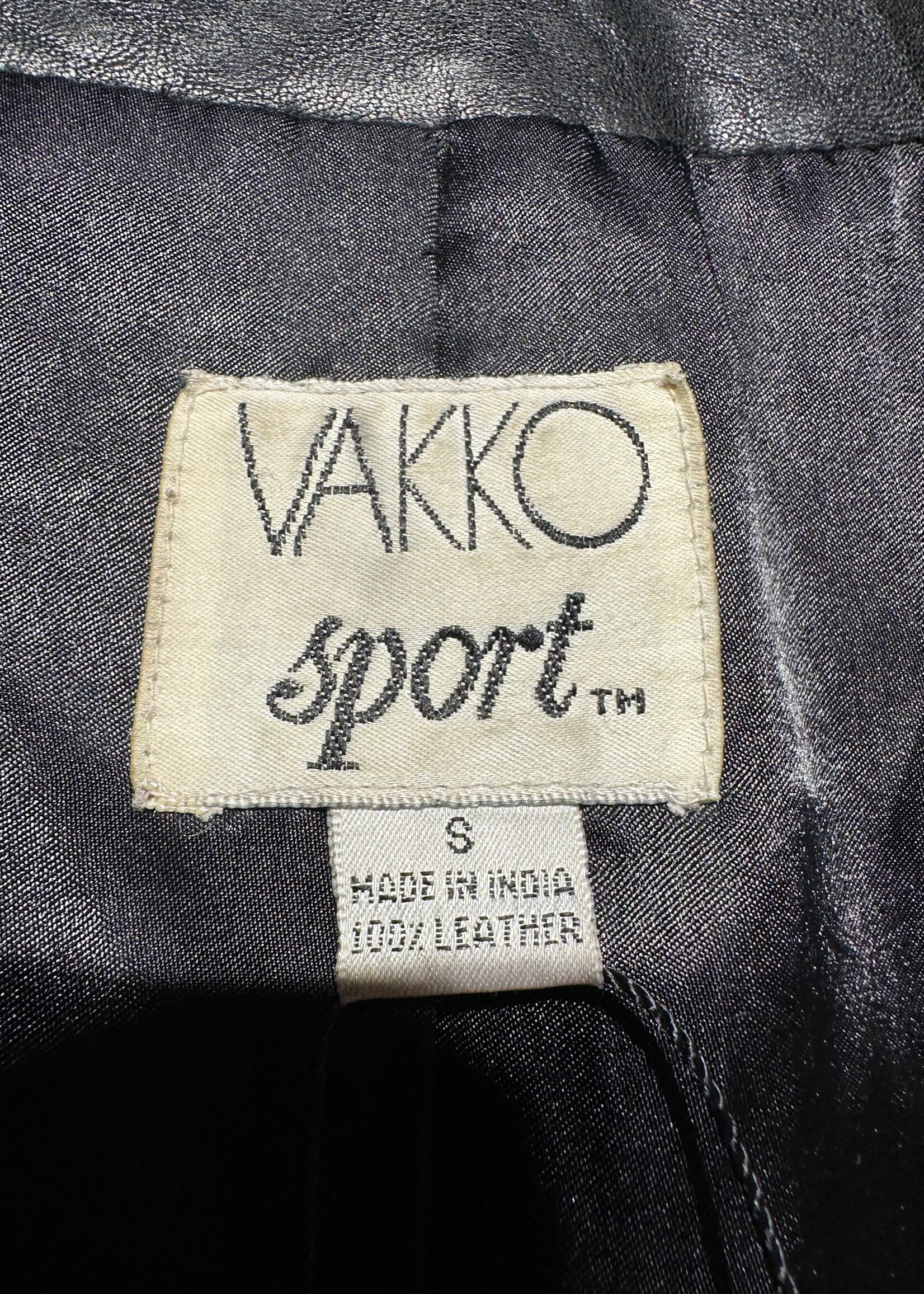 Vakko Sport Leather Jacket Fem S