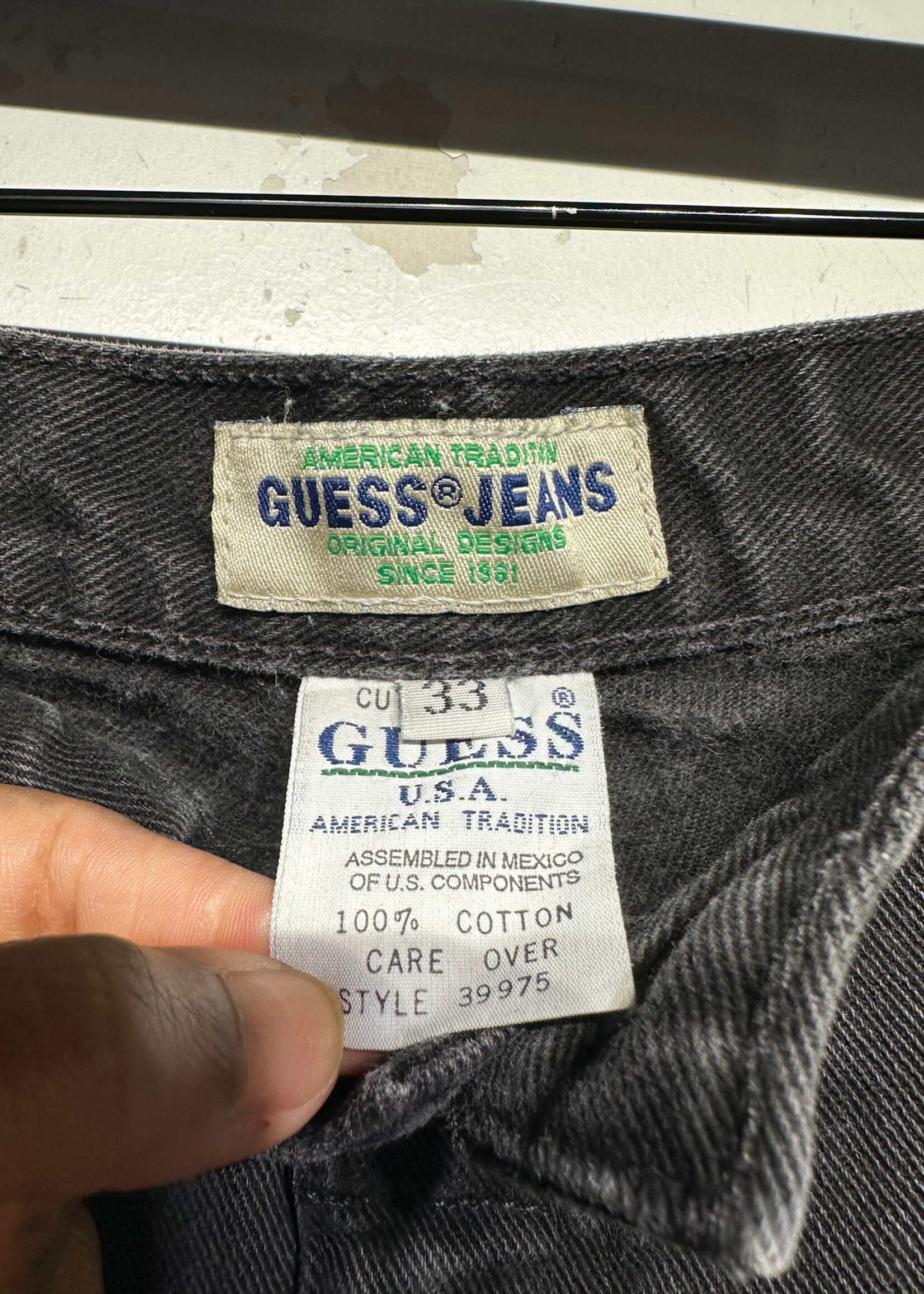 Guess Jeans Black Denim Wide Leg Shorts Masc 33