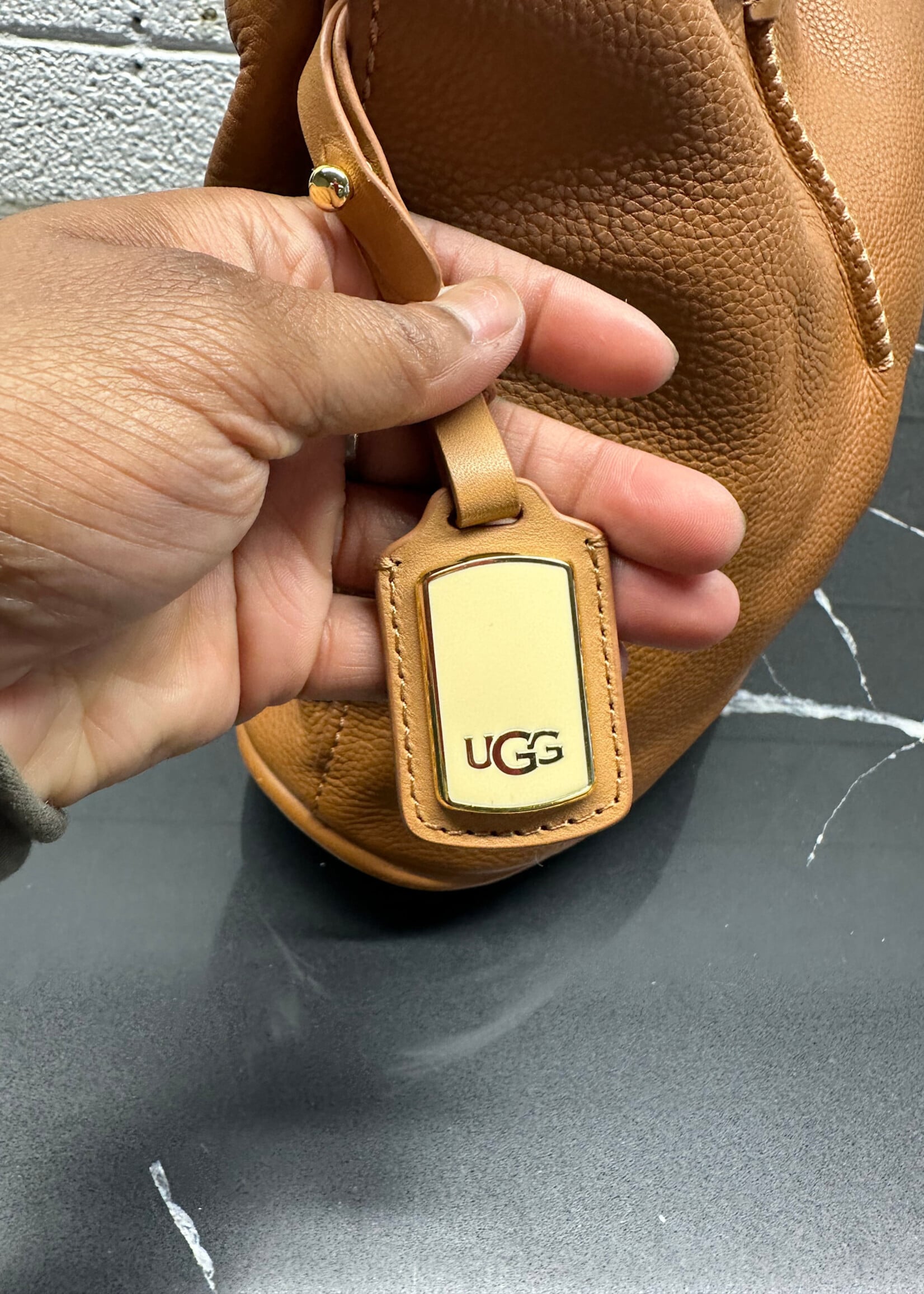 UGG Brown Leather Hobo Bag