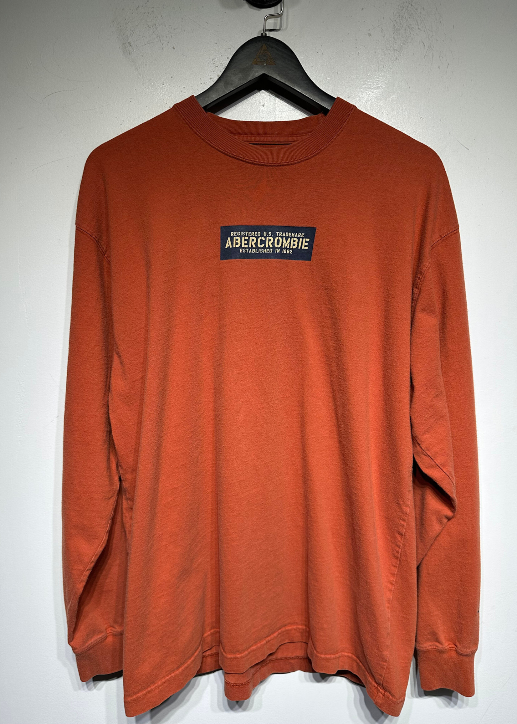 Abercrombie Orange Block Logo LS L
