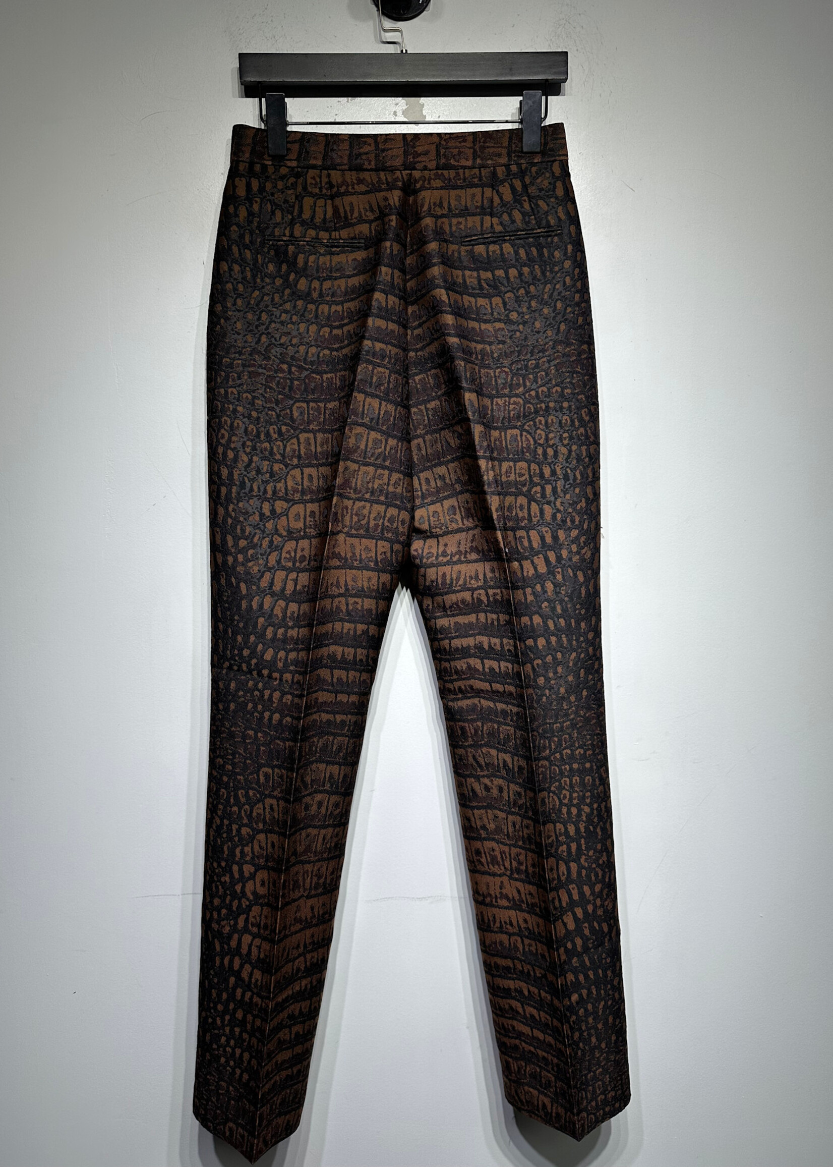 Stella McCartney Brown and Black Crocodile Pattern Pants Fem 28