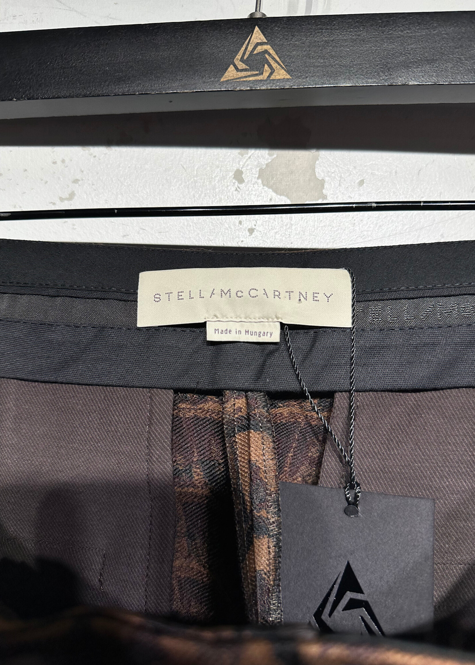 Stella McCartney Brown and Black Crocodile Pattern Pants Fem 28