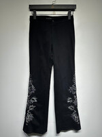 Elleallo Div Embroidered Black Flare Pants 25