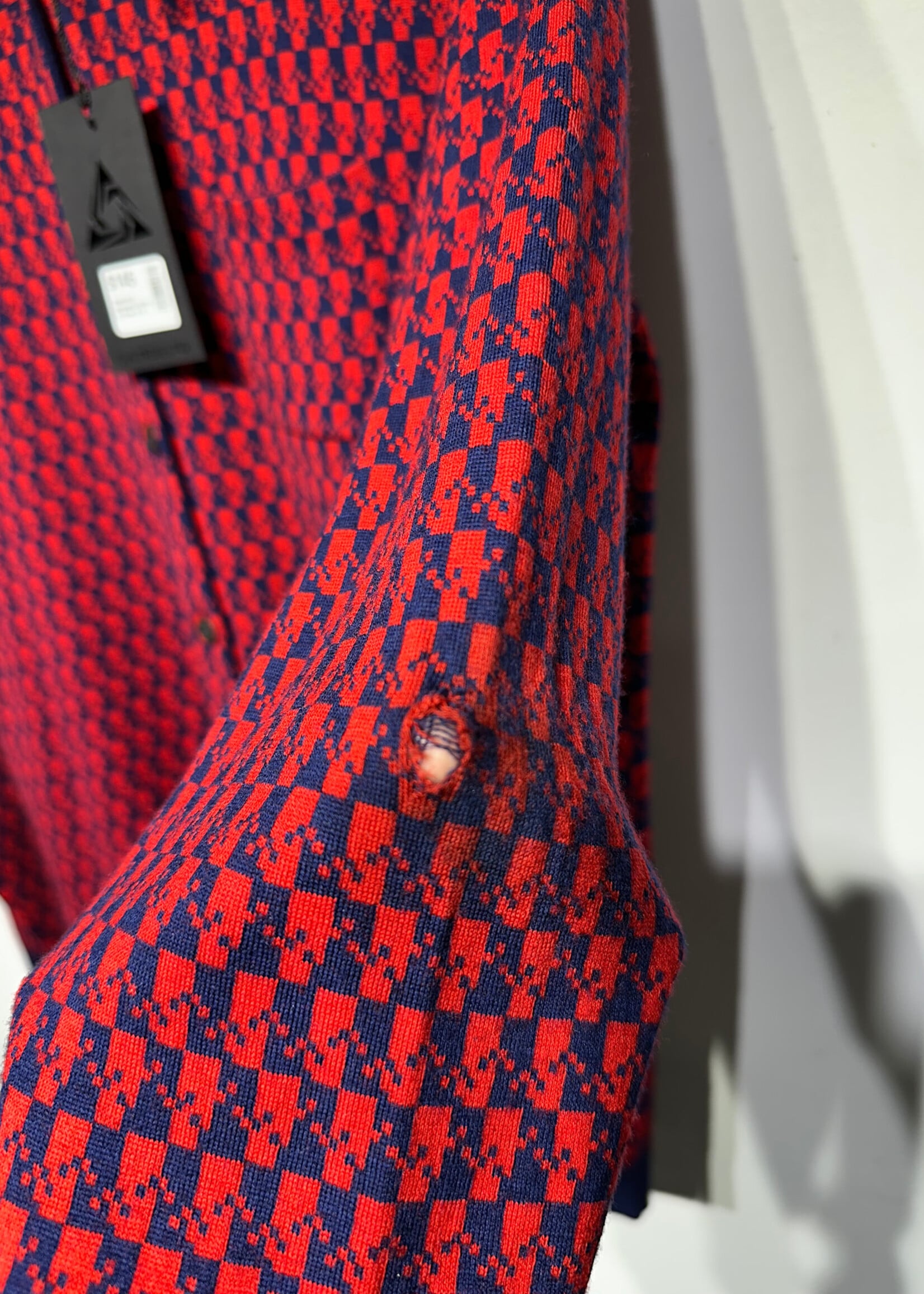 Prada Knit Geometric Button Up Masc M