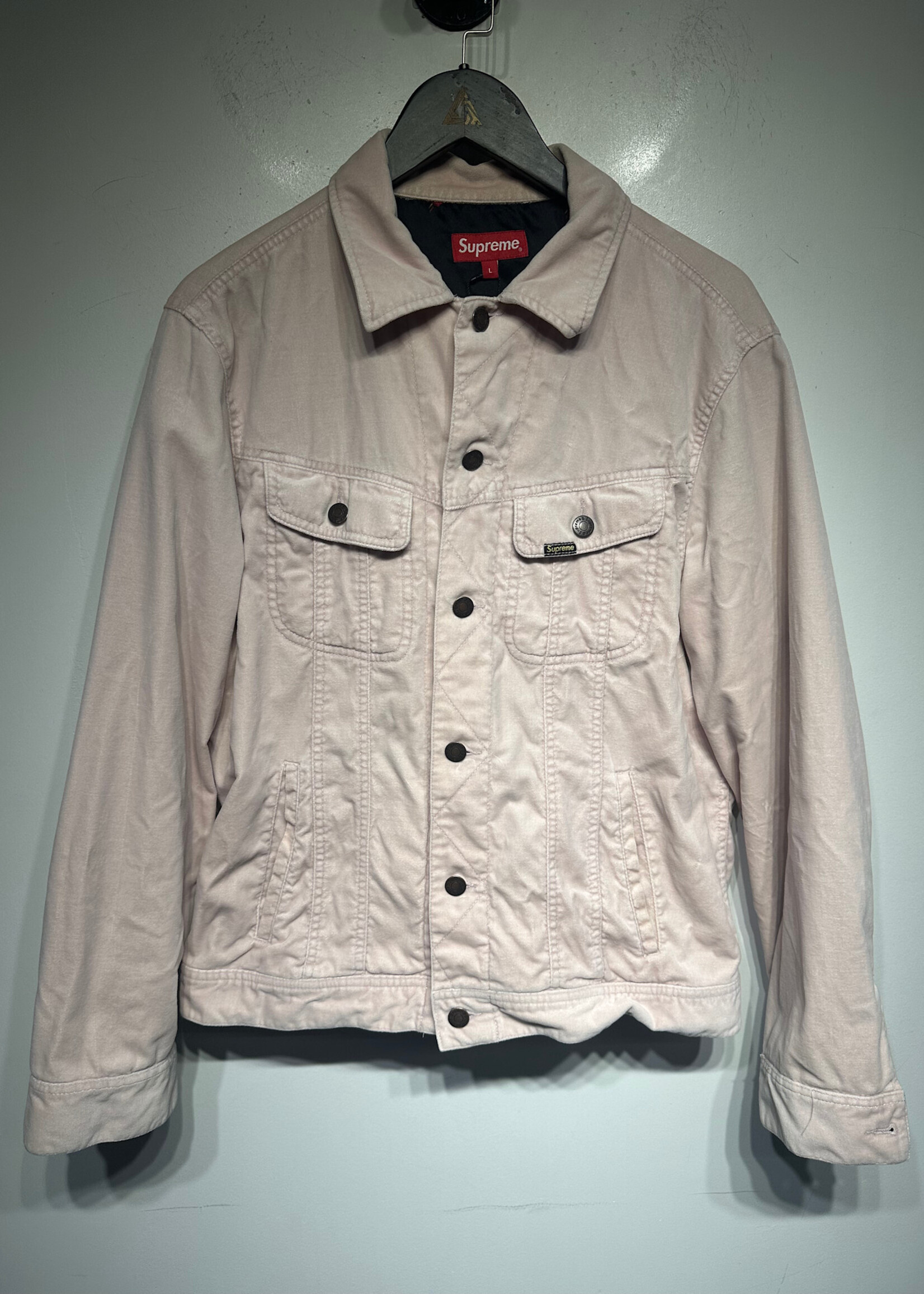 Supreme Soft Pink Trucker Jacket Masc L AS IS
