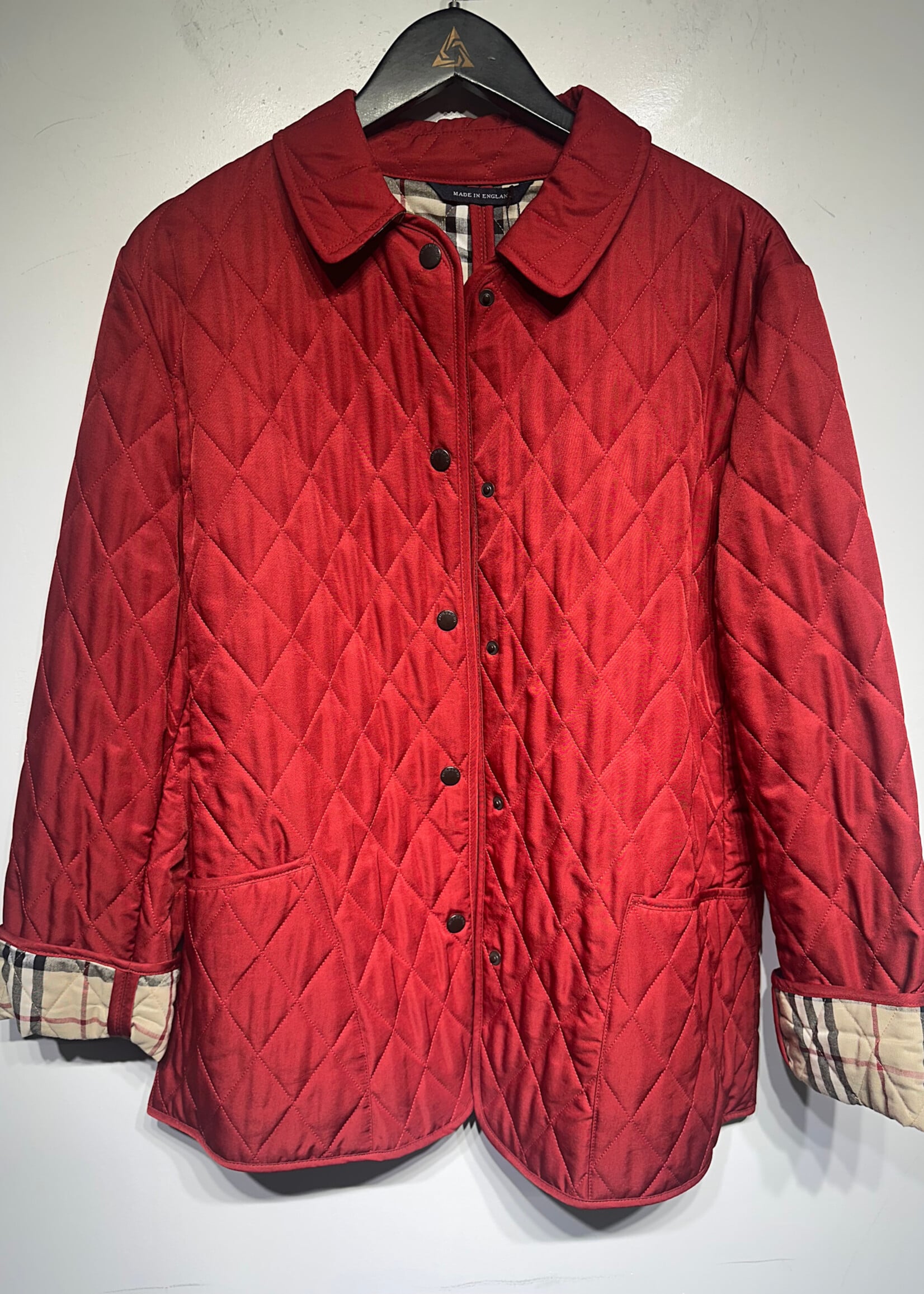 Burberry Red Quilted Jacket Fem M