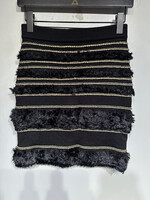 Balmain Black/Gold Tiered Midi Skirt 25-27