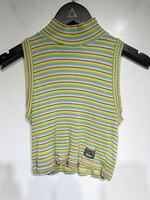 Versace VTG Striped Sleeveless Top L AS IS