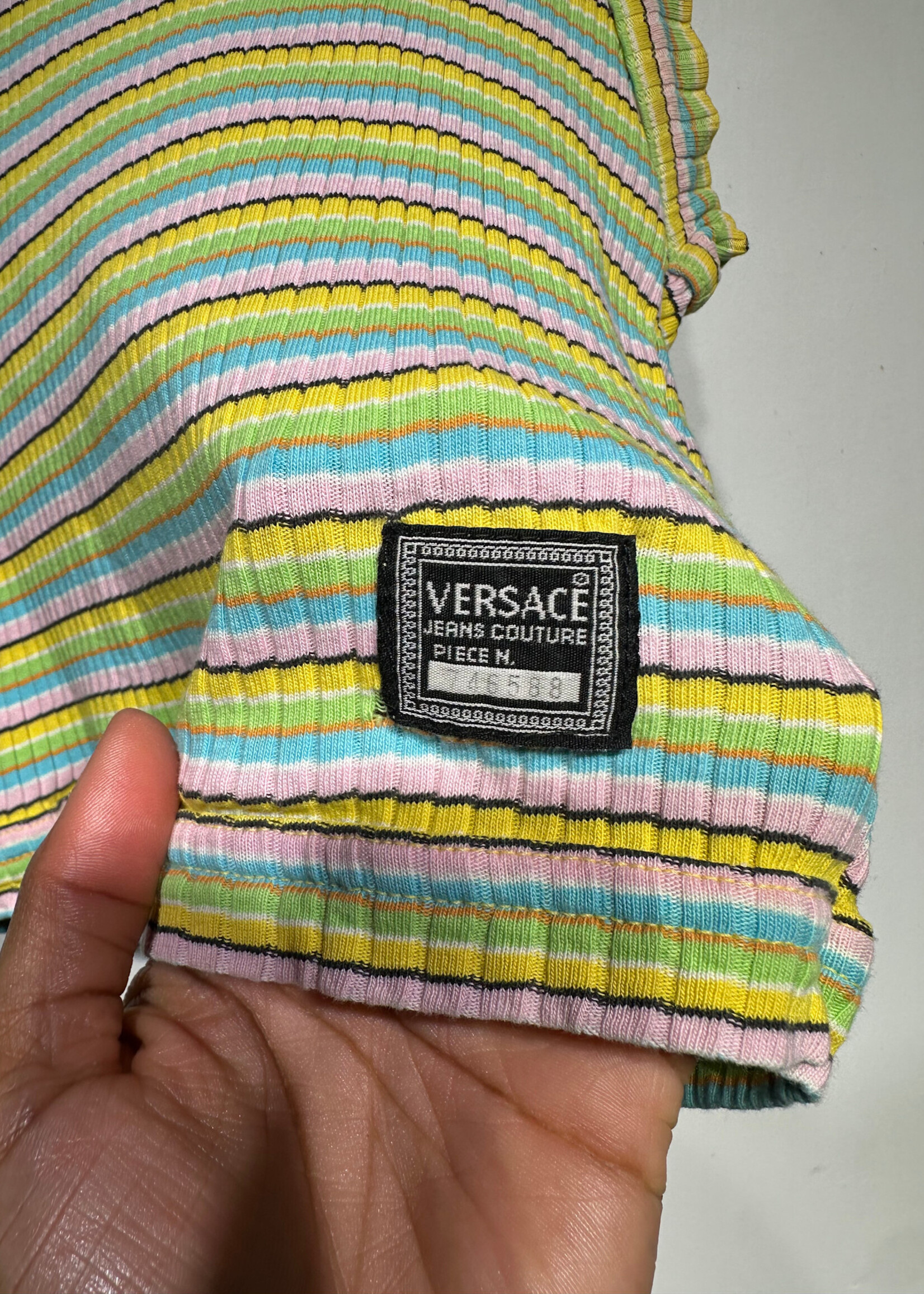 Versace VTG Striped Sleeveless Top L AS IS