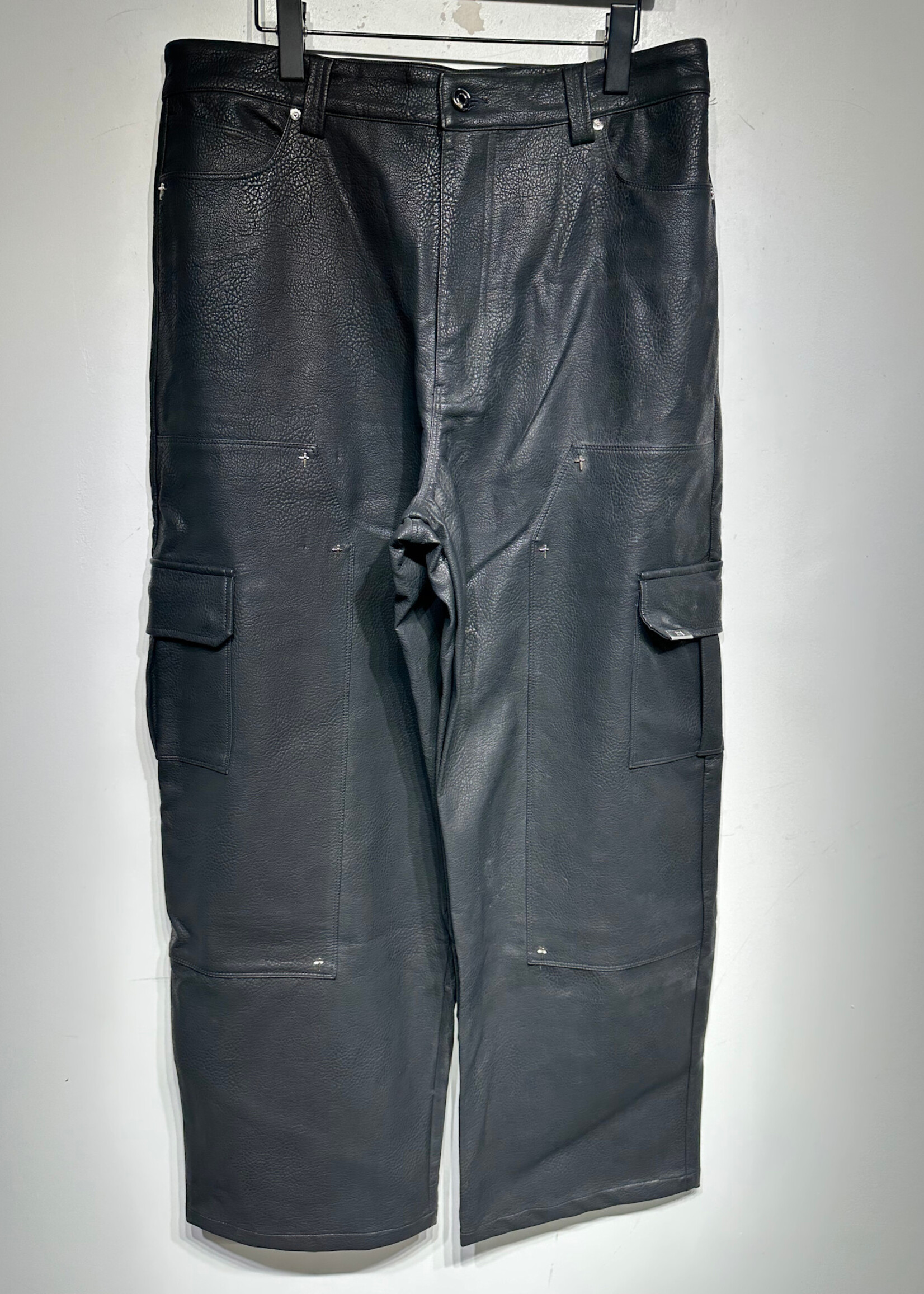 RTA Faux Leather Baggy Cargos Masc 34