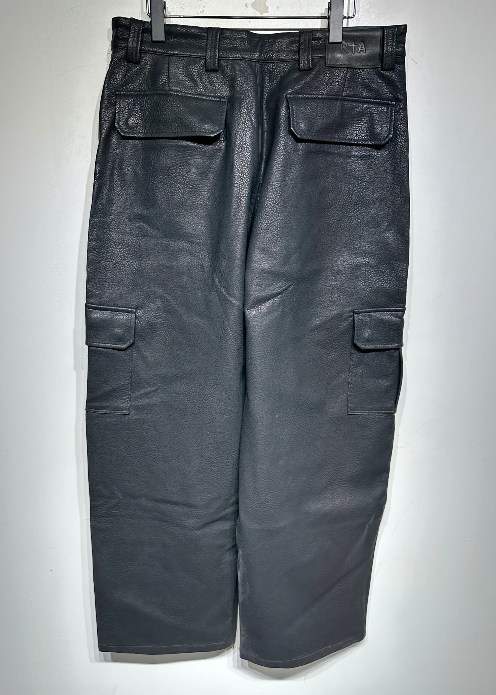 RTA Faux Leather Baggy Cargos Masc 34