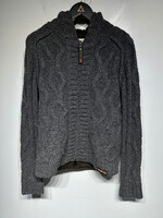 Energie Grey Knit Zipup Hoodie Masc M