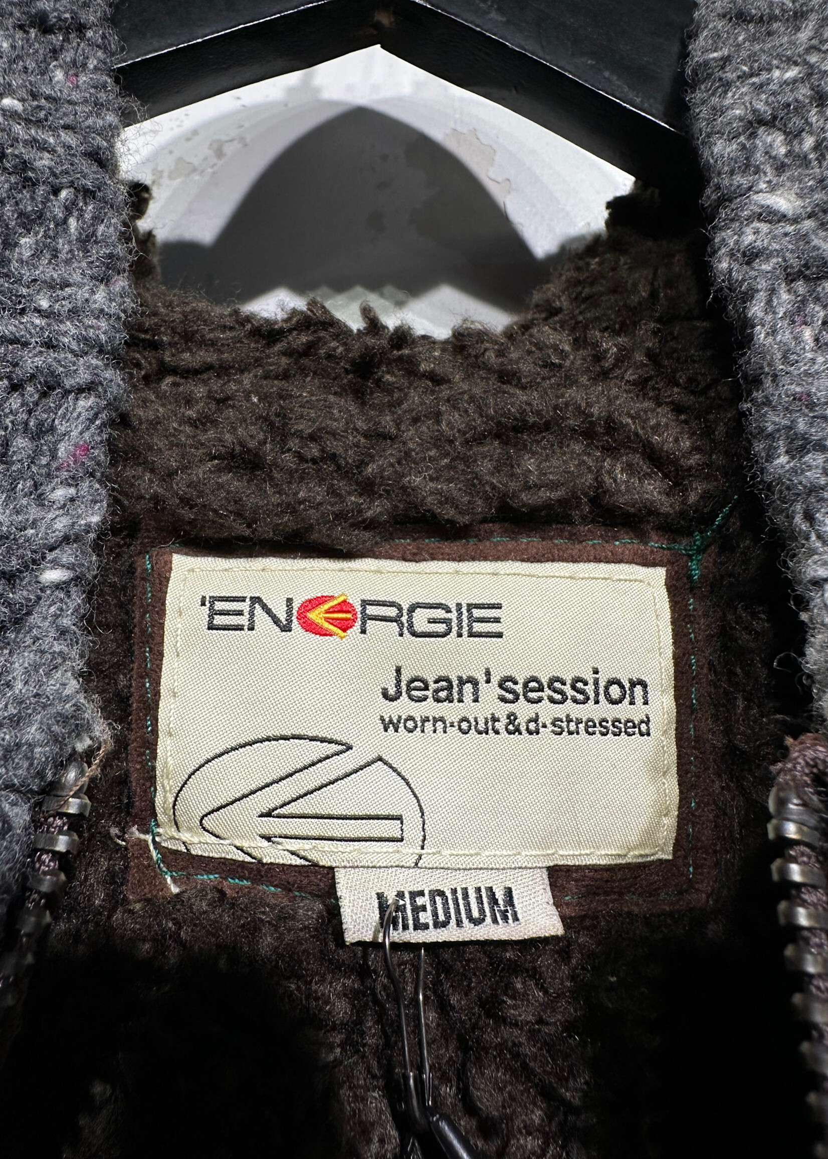 Energie Grey Knit Zipup Hoodie Masc M