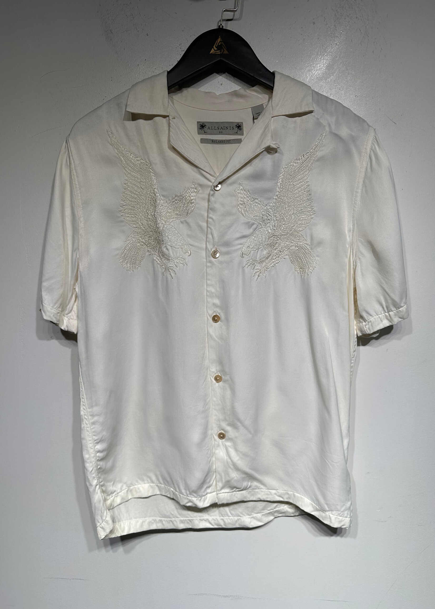 Allsaints Cream Eagle Bu Short Sleeve XS Masc