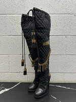 Moschino X H&M Black/Gold Puffer Boots 8