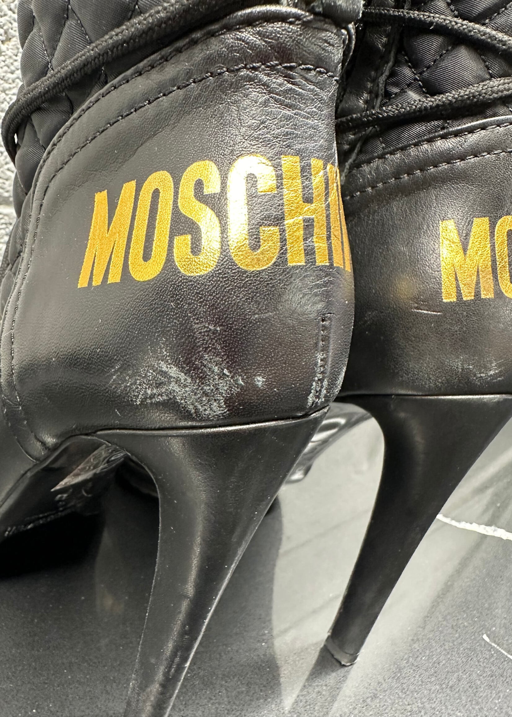 Moschino X H&M Black/Gold Puffer Boots 8