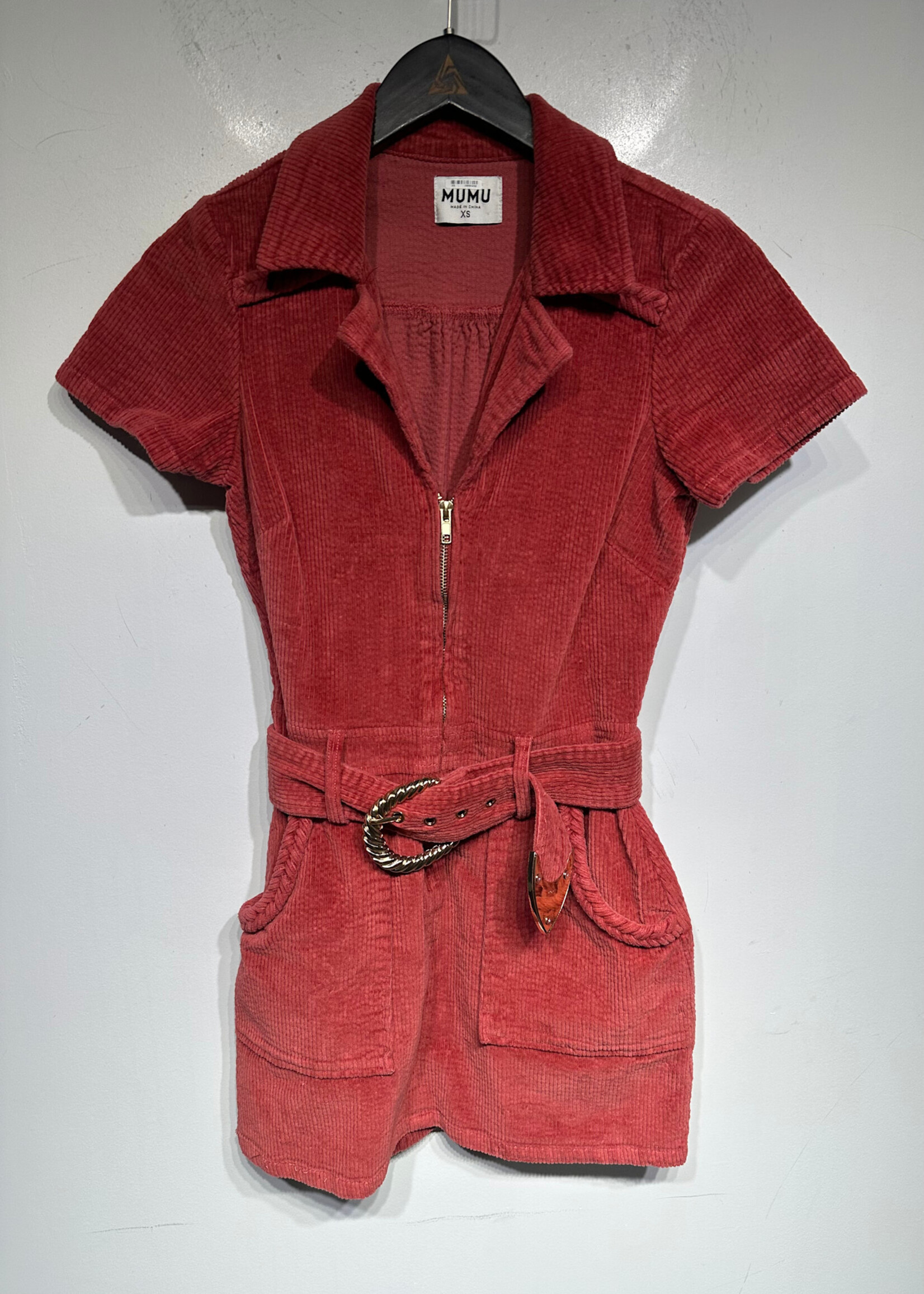 Show Me Ur Mumu Pink Cord Romper XS