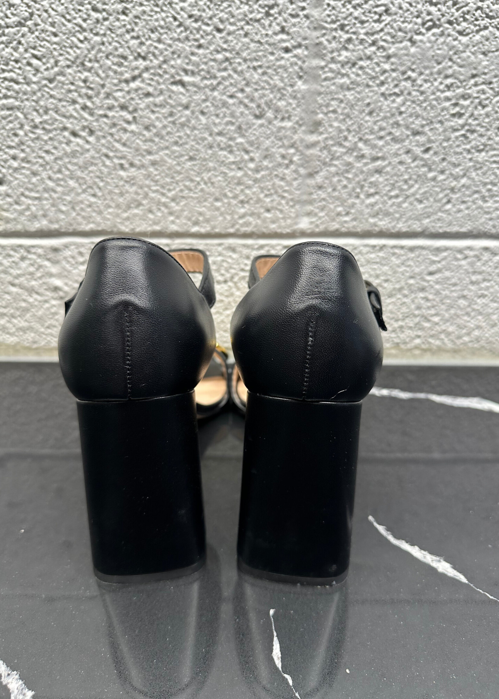 Gucci Black Horsebit Heel Sandal 39.5/8.5 AS IS
